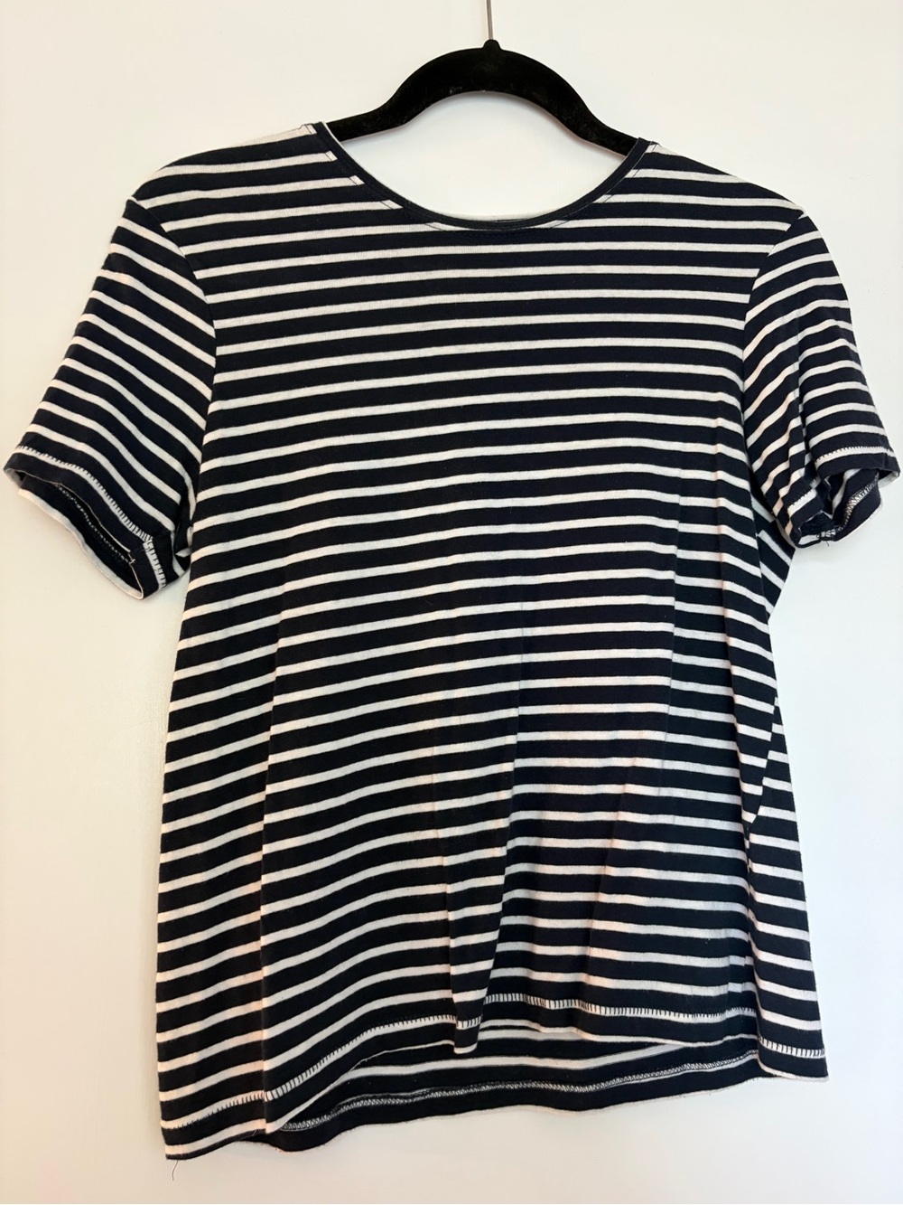 Blue and white striped t shirt